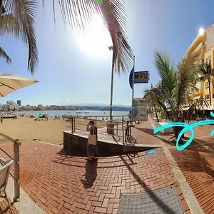  Apartamento Casita Canaria Playa Beachfront Access & Lateral Ocean View With Terrace